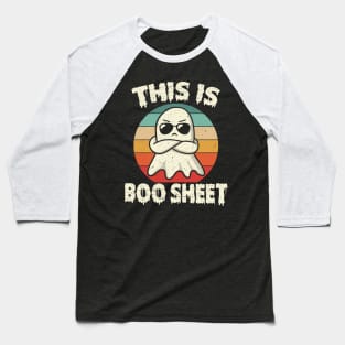 This Is Boo Sheet Ghost Retro Halloween Costume Men Women Baseball T-Shirt